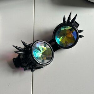 Cyber Goth Kaleidoscope Spiked Goggles